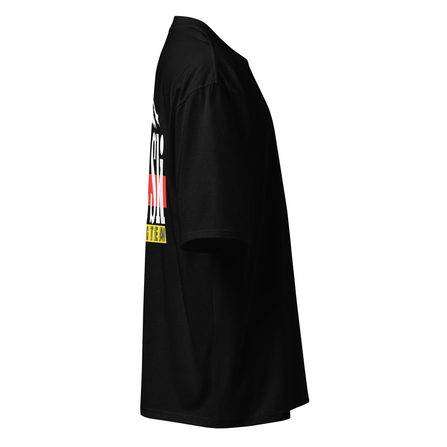 Black t-shirt with a graphic design on the back against a white background. Après-Ski Racing Team Tee from Skoggl.