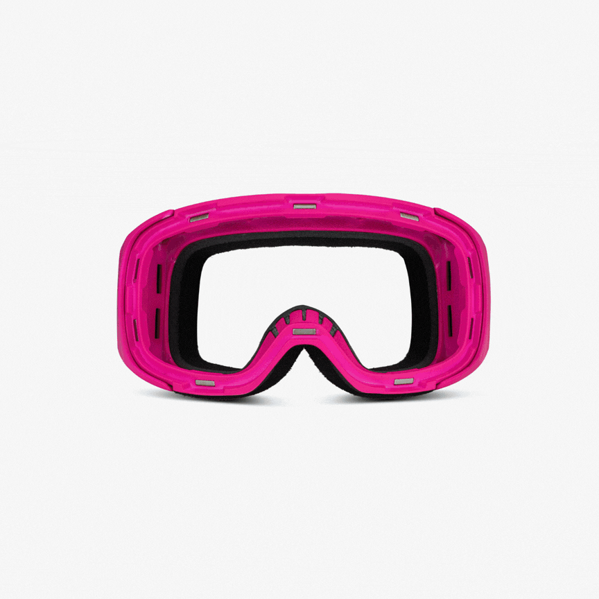 goggle pink Skoggl Frost Love – Pink Magnetic Ski Goggles with Heart Lens