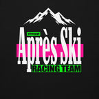 Logo of the Après Ski Racing Team with a mountain illustration on a black background from Skoggl