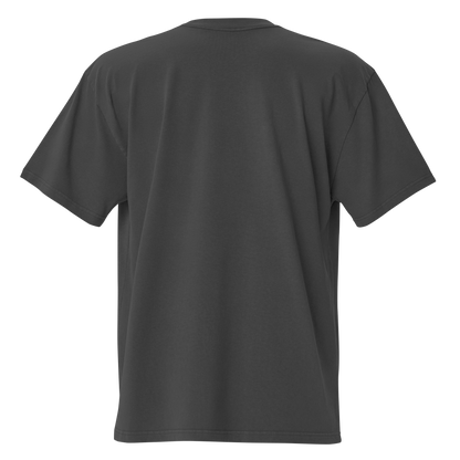 Faded black Skoggl t-shirt with white mountain design and logo centered on chest