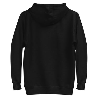Back of a Black hoodie on a white background