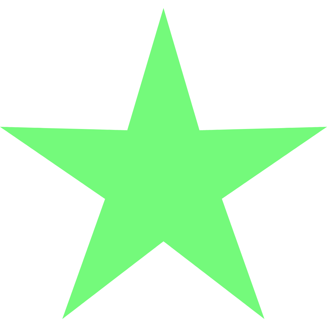 A solid light-green five-pointed star icon, representing the fully customizable options for Skoggl custom ski and snowboard goggles.