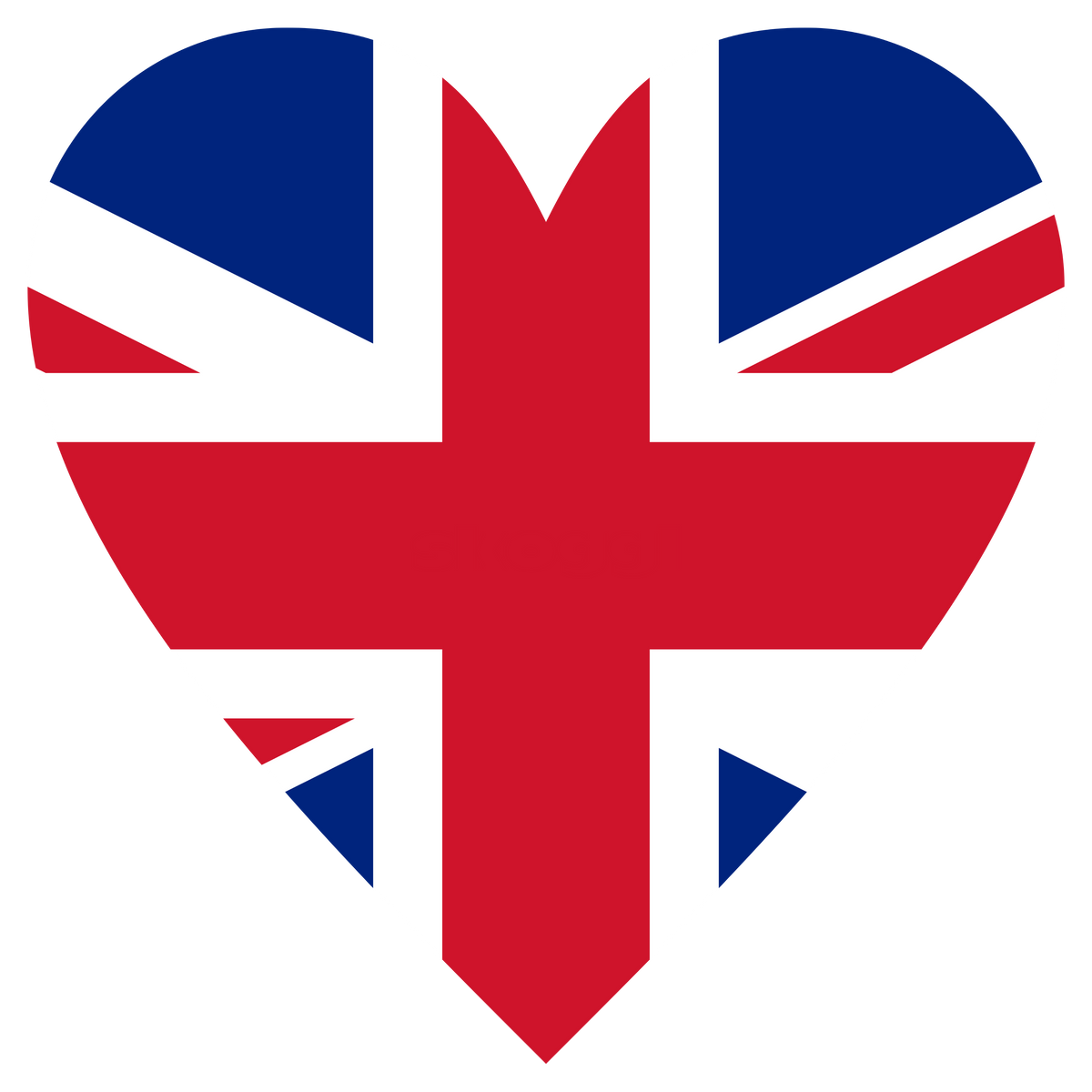 Union Jack flag on a white background