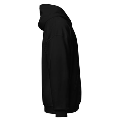 Black Skoggl hoodie displayed from the side, facing right, on a white background.